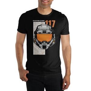 5 for$25| Halo Infinite Master Chief Helmet Black Graphic T-Shirt Mens NWOT